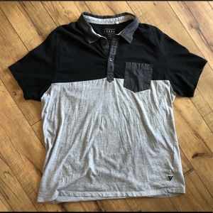 Men’s Guess 3-Button Gray/Black T-Shirt